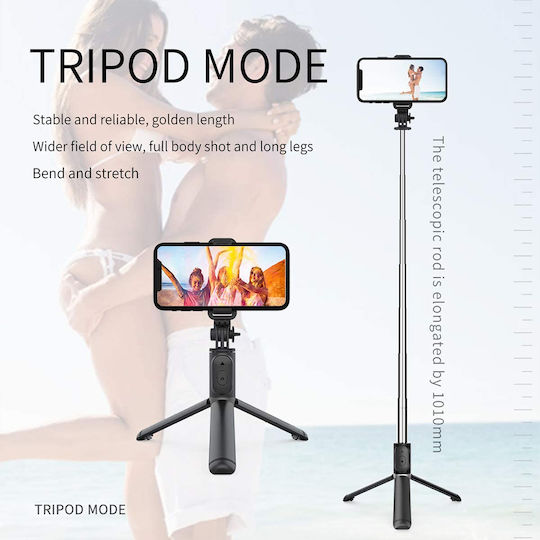 Techsuit Q01 Selfie-Stick Tripod für Handy Bluetooth Weiß