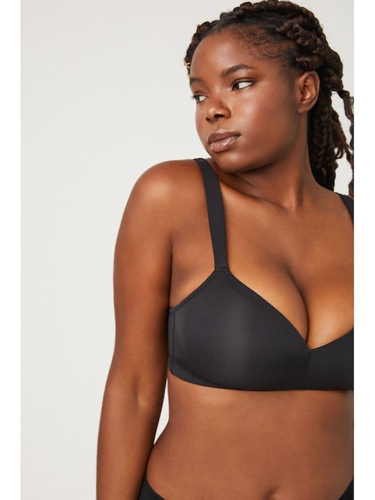 B Bra with Light Padding without Underwire Black