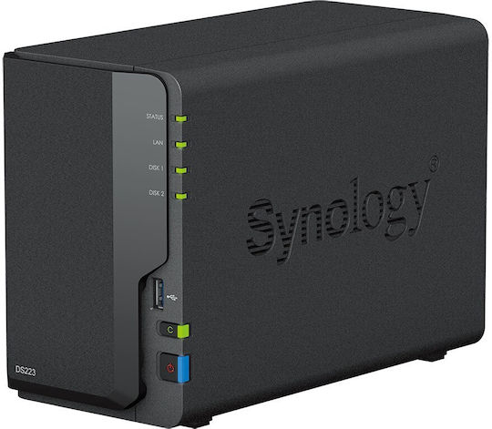 Synology DiskStation DS223 NAS Кула с 2 слота за HDD/SSD