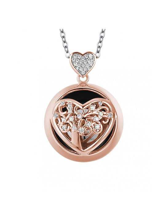 Luca Barra Necklace with design Heart from Gold Plated Steel