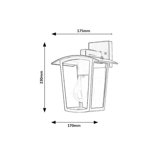 Rabalux Taverna Wall-Mounted Outdoor Lantern E27 IP44