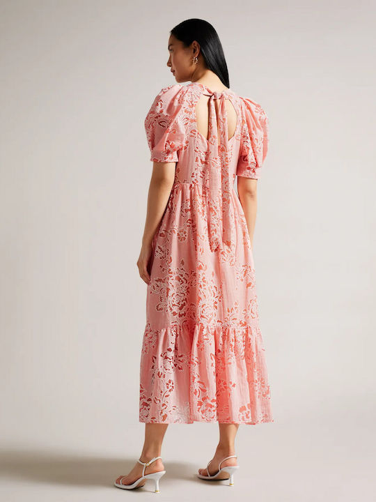 Summer Midi Dress for Wedding / Christening Pink