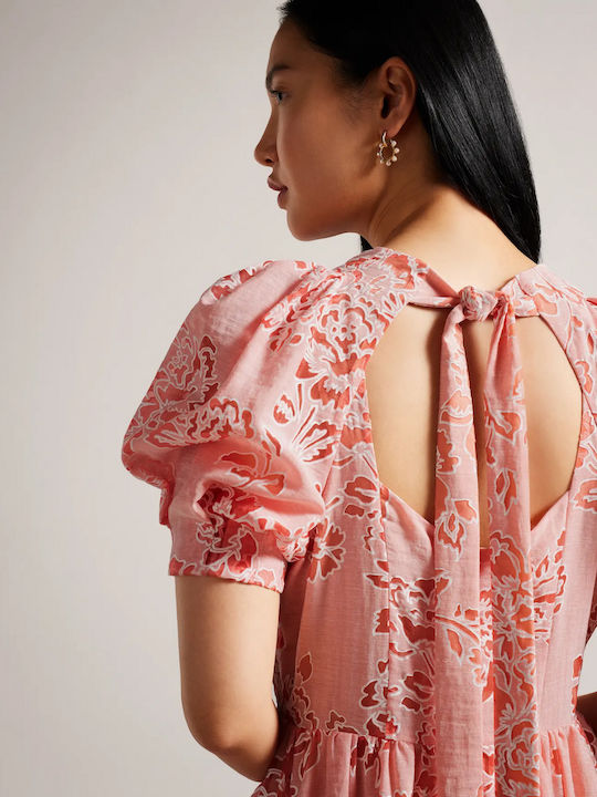 Summer Midi Dress for Wedding / Christening Pink