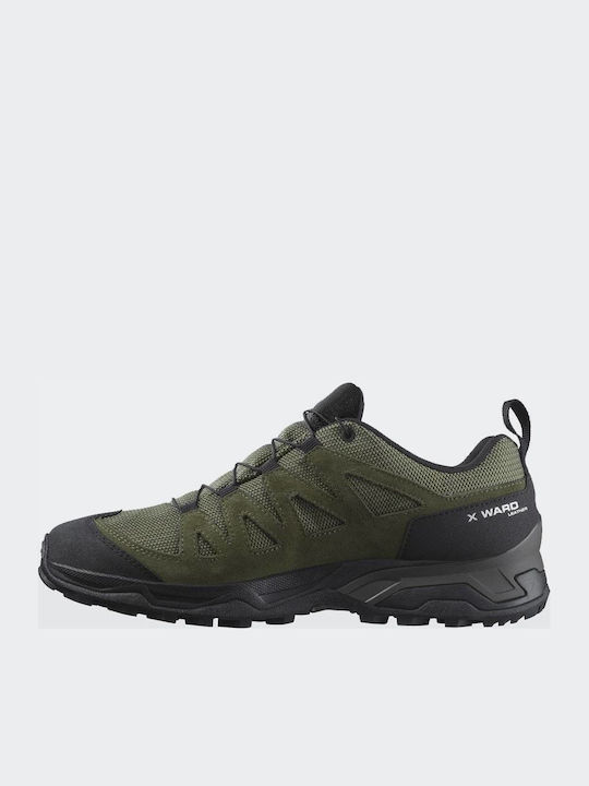 Salomon X Ward GTX Men's Waterproof Hiking Shoes with Gore-Tex Membrane Deep Lichen Green Black Olive Night