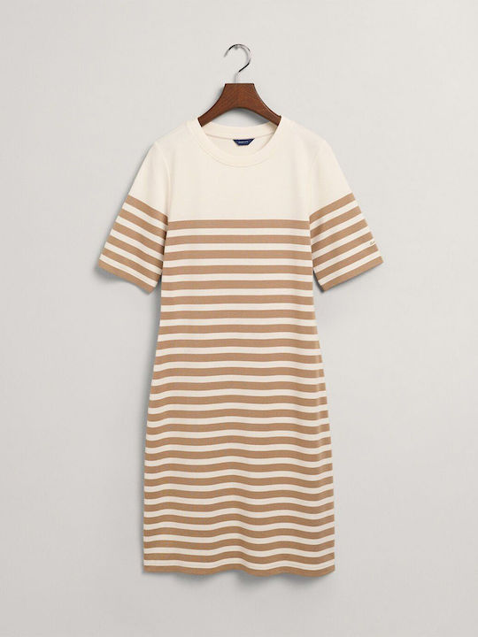 Summer Midi T-Shirt Dress Beige