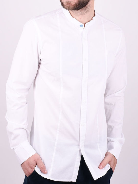 Men's Shirt mao collar white White