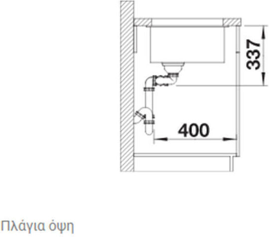 Blanco Subline 480/320-U 527351 Поддръжка Мивка Ляв от Синтетичен Гранит Ш85.5xД46см Volcano Grey