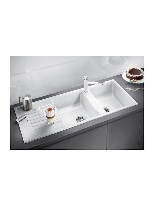 Blanco Zia 8 S 526027 Drop-In Chiuvetă din Granit Sintetic L116xW50cm Negru