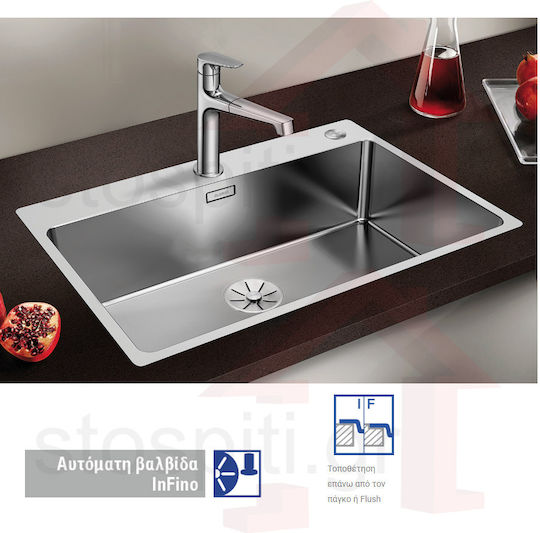 Blanco Andano 700-IF/A Ισόπεδος Νεροχύτης Inox Σατινέ Μ74xΠ50cm Ασημί