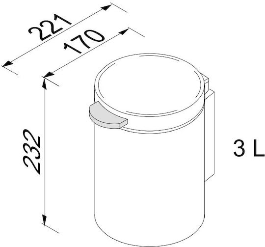 Geesa 644-400 Inox Καλαθάκι Μπάνιου 3lt Μαύρο
