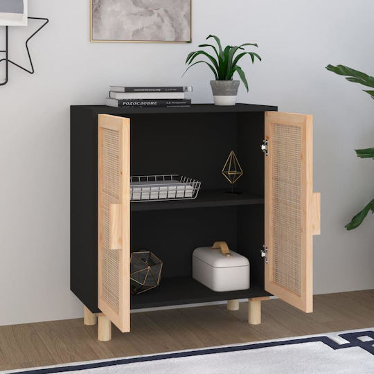 Sideboard made of Solid Wood Beige 60x30x70cm
