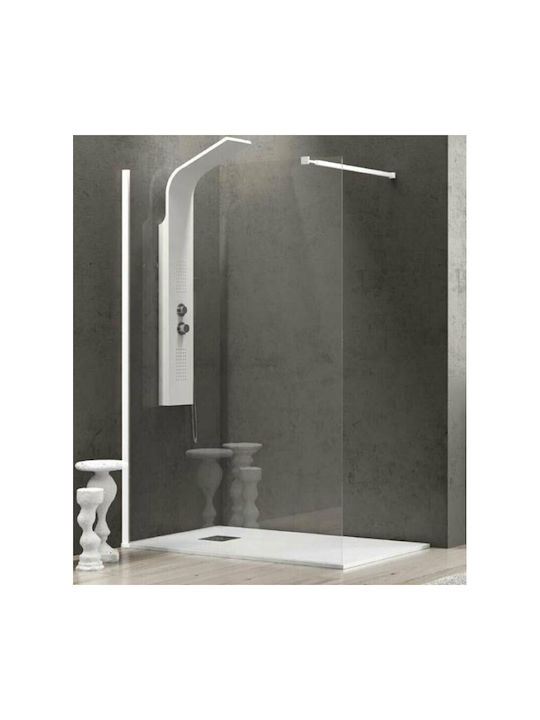 Karag Walkin 1 Shower Screen for Shower 90x200cm Clear Glass Bianco