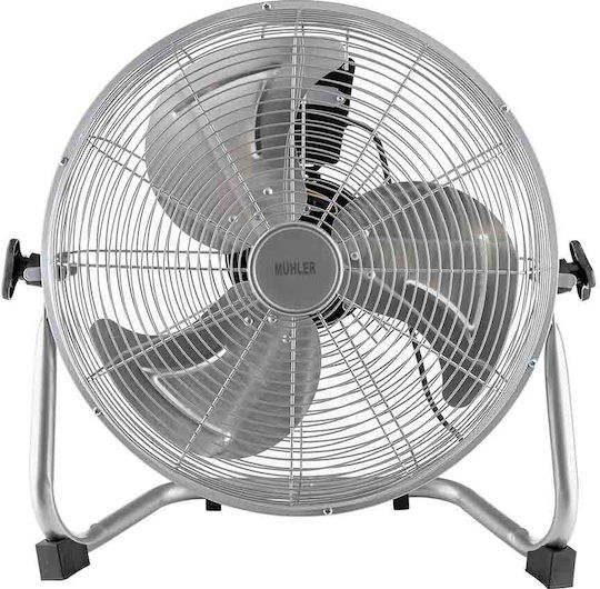 Muhler Ανεμιστήρας Δαπέδου 120W Διαμέτρου 40.64cm Ασημί