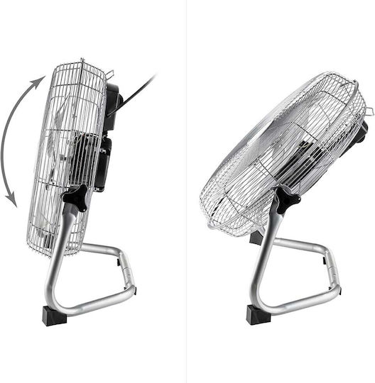 Muhler Ανεμιστήρας Δαπέδου 100W Διαμέτρου 45cm Ασημί