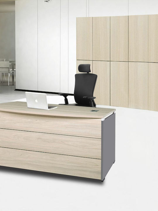 Επαγγελματικό Γραφείο Progress Ξύλινο Elm / Grey 140x80x75εκ.