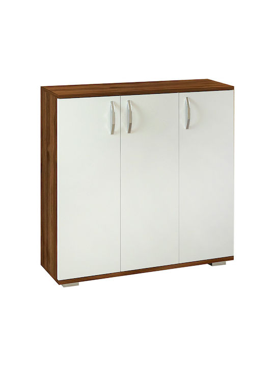 Organizatoare Pantofi Din Lemn Sinem Cu 5 Rafturi Nuc Alb L89xA29.5xÎ93cm