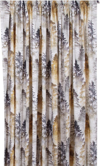 Anna Riska Vorhang mit Bleistiftfalten Forest Beige 140x270cm
