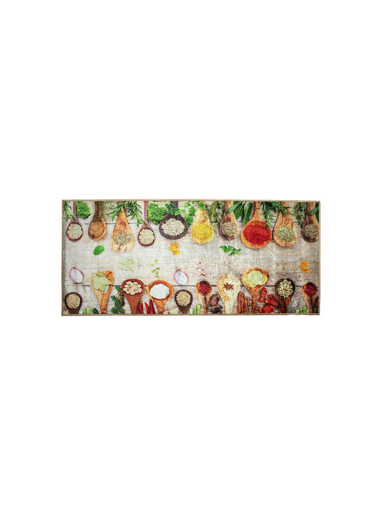 Dimcol Spices 251 Covoraș de Bucătărie Tip Alergător cu Suport Antiderapant Multicolor 80x200εκ.