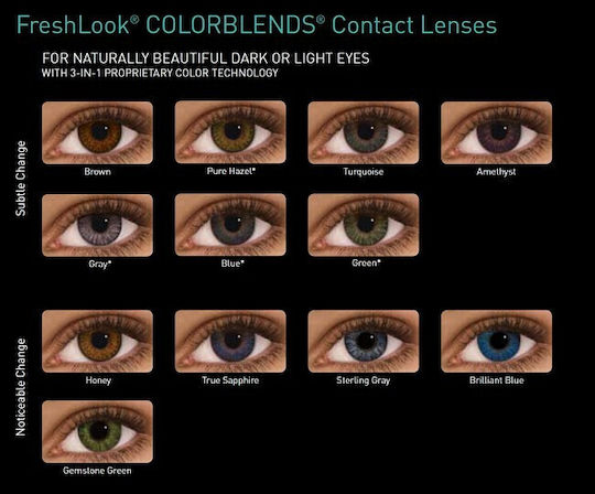 Freshlook Colorblends 2 Μηνιαίοι Έγχρωμοι Φακοί Επαφής Υδρογέλης με UV Προστασία
