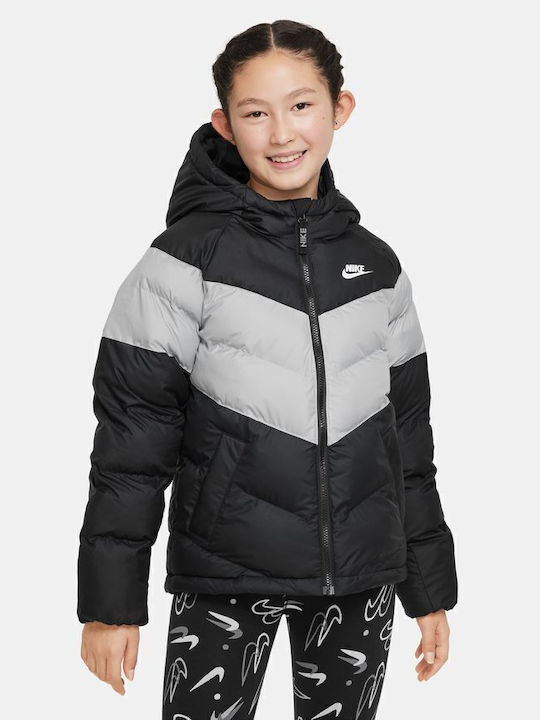 Kids' Sports Jacket Long with Lining & Hood Gray NSW