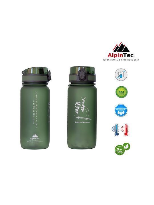 AlpinPro Trek Sport Water Bottle Plastic 650ml Green
