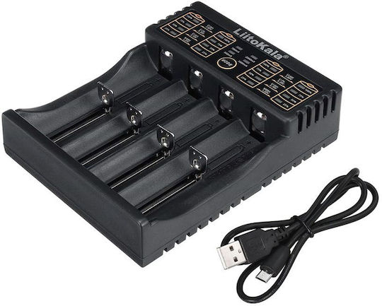 LiitoKala LII-402 USB Charger 4 Batteries Li-ion/Ni-Cd/Ni-MH Size AA/AAA/18650/16340/26650/14500