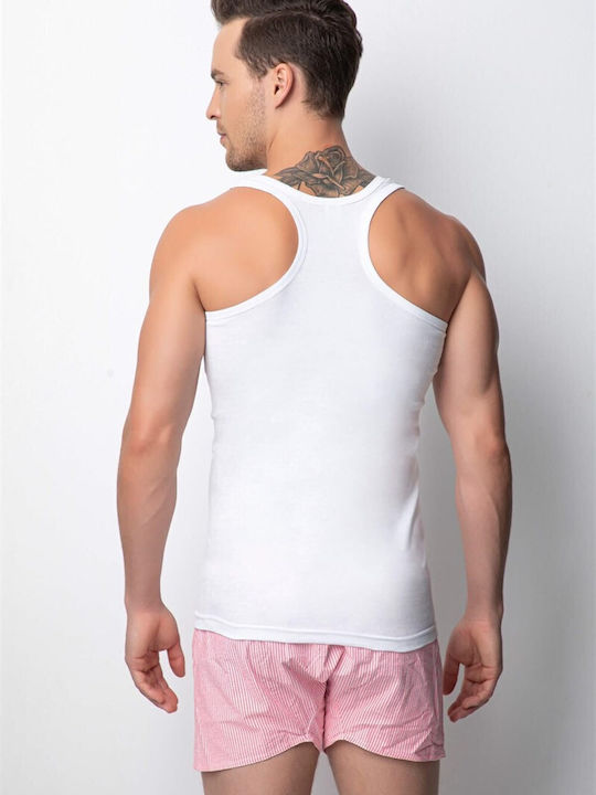 Donex Men's Sleeveless Undershirt White