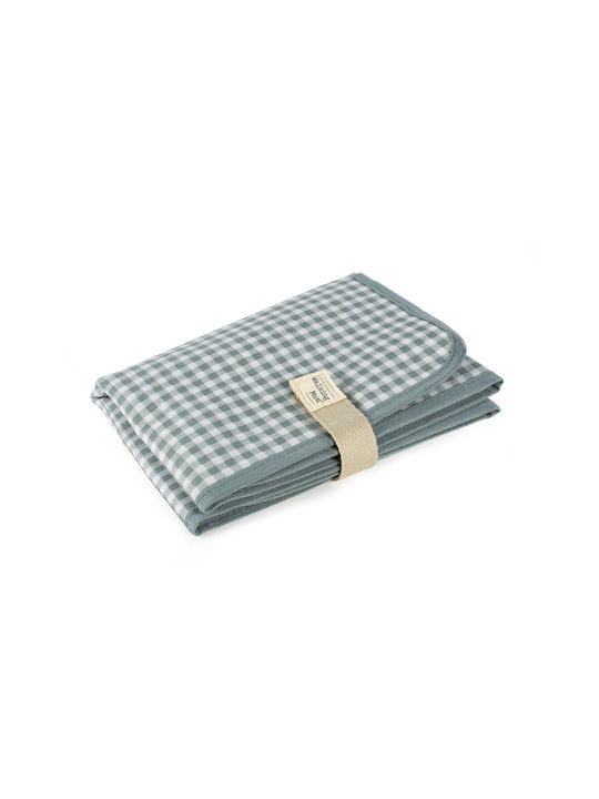 Walking Mum Reisewickelauflage I Love Vichy aus Stoff Grüne 33x66cm