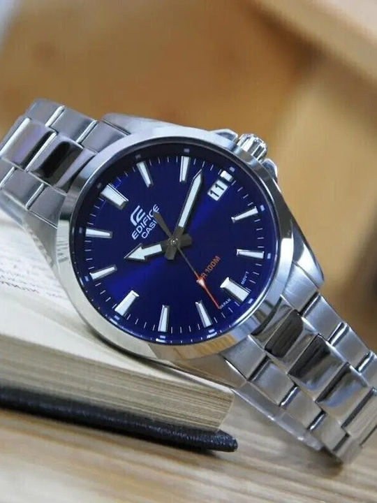 Casio Edifice Ανδρικό Ρολόι 42mm Μπαταρίας με Ασημί Μεταλλικό Μπρασελέ