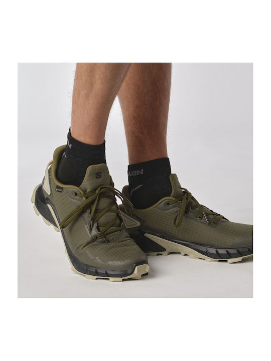 Alphacross 4 GTX Bărbați Pantofi sport Trail Running Verzi Impermeabile cu Membrană Gore-Tex