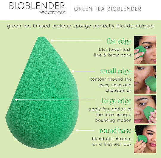 EcoTools Set Profesional cu Pensule și Bureți pentru Machiaj Green Tea Bioblender