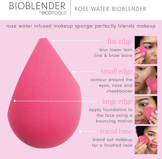 EcoTools Set Cu Pensule și Bureței Pentru Machiaj Rose Water Bioblender