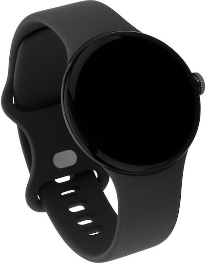 Google Pixel Watch LTE Stainless Steel 41mm with eSIM and Heart Rate Monitor (Matte Black case/Obsidian Active band)