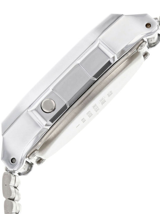 Casio Vintage Iconic Digital Men's Watch 36.3mm Battery with Silver Metal Bracelet