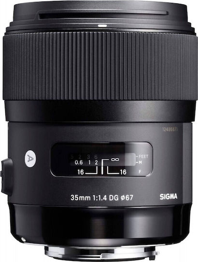 Sigma Full Frame Φωτογραφικός Φακός 35mm f/1.4 DG HSM Art Wide Angle για Nikon F Mount Μαύρος