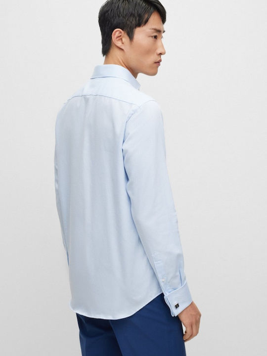Long-sleeved Cotton Shirt Light Blue
