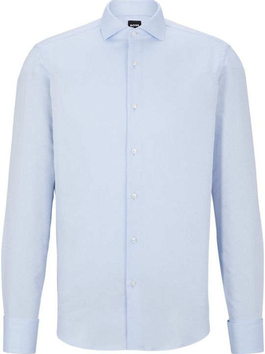 Long-sleeved Cotton Shirt Light Blue