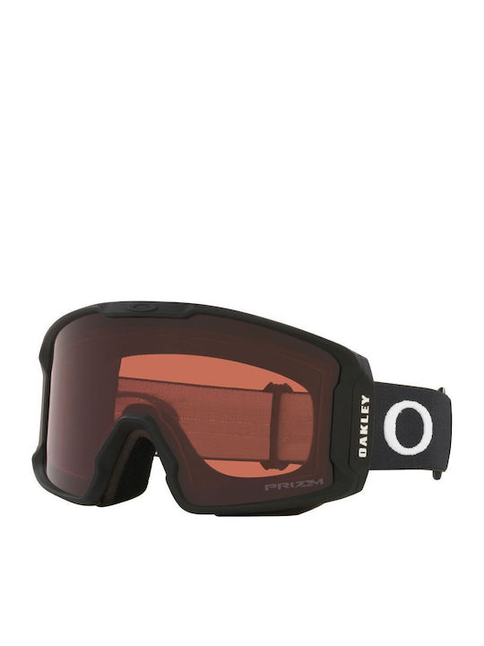 Oakley Line Miner Μάσκα Σκι & Snowboard Ενηλίκων Μαύρη με Φακό Φιμέ σε Κίτρινο Χρώμα
