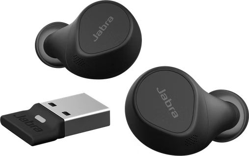 Jabra Evolve2 USB-A MS In-Ear Bluetooth-Freisprecheinrichtung Kopfhörer mit Schweißresistenz und Ladeetui Schwarz