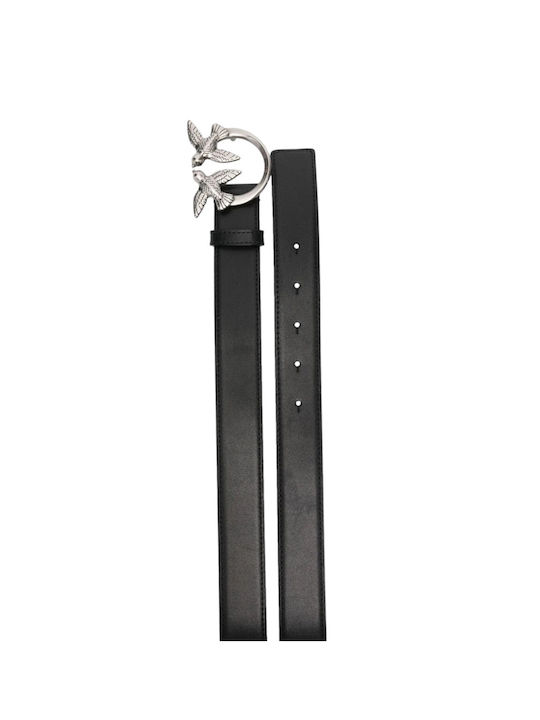 Pinko Love Berry H3 Leather Women's Belt Black