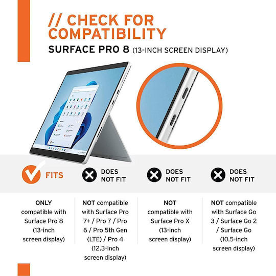 UAG Plasma Back Cover Durable Black Clear for Microsoft Surface Pro 9