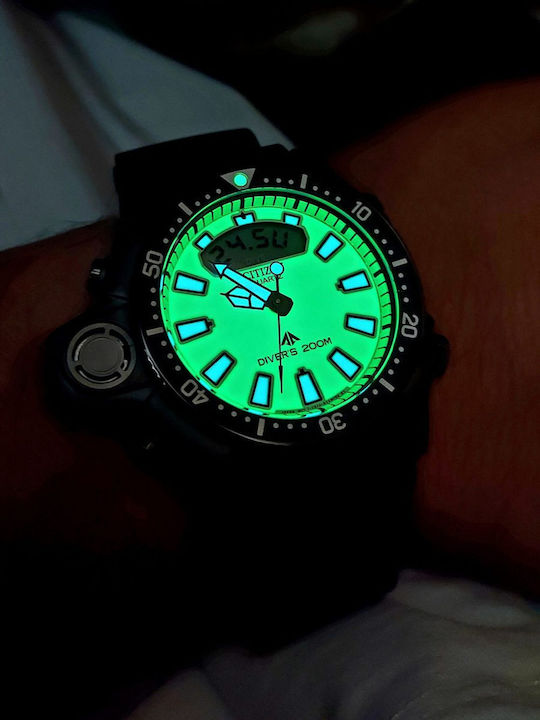 Citizen Promaster Aqualand Ανδρικό Ρολόι 44mm Μπαταρίας με Μαύρο Καουτσούκ Λουράκι
