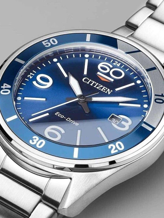 Citizen Men's Watch 44mm Chronograph Eco - Drive with Silver Metal Bracelet