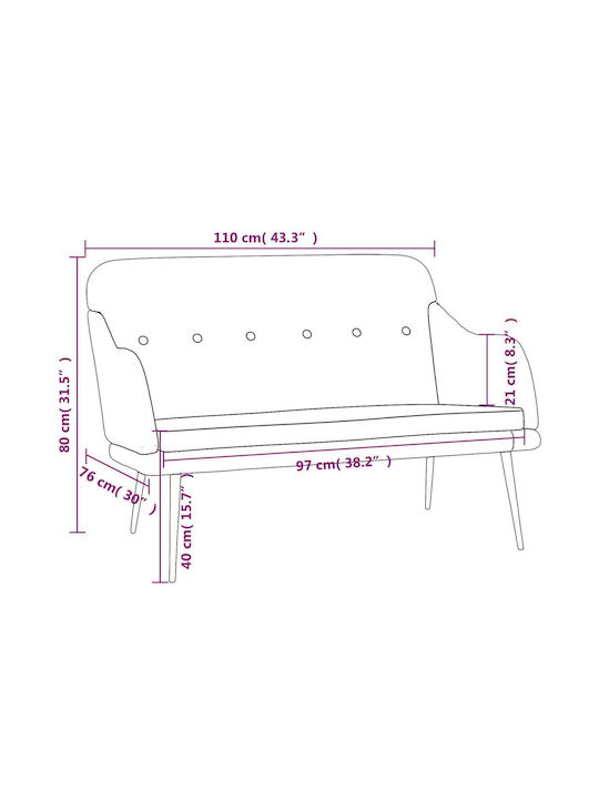 Canapea Cu Două Locuri Gri Închis 110x76x80cm
