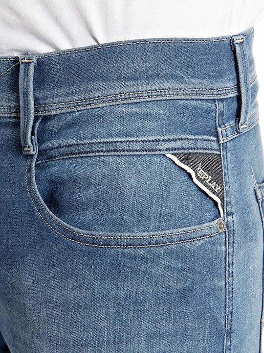 Anbass Men's Elastic Jeans Pants With Slim Fit Blue