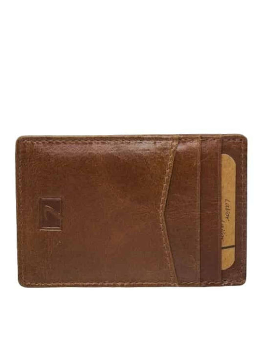 Leather Men's Wallet Cards with RFID Tabac Brown