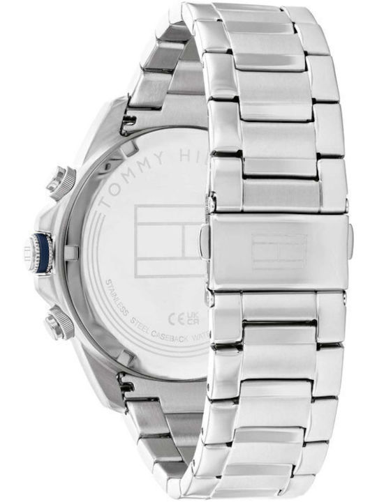Tommy Hilfiger Lars Men's Watch 46mm Battery Chronograph With Silver Steel Bracelet