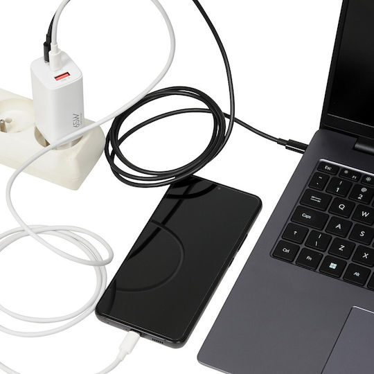 iBox Incarcător Fără Cablu GaN cu Port USB-A și 2 Porturi USB-C 65W Alb