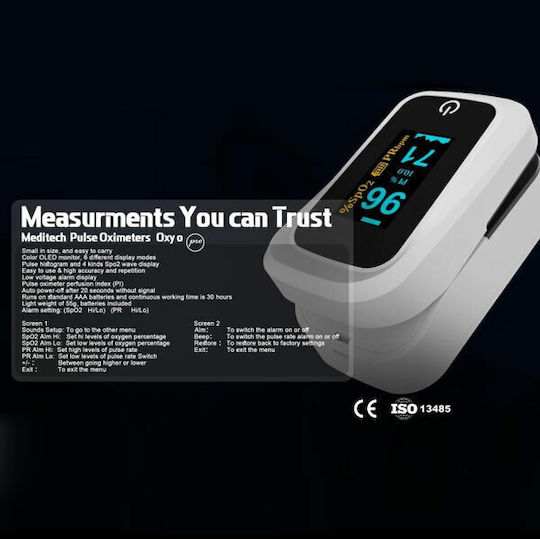 Meditech OxyO Pro Fingertip Pulse Oximeter White