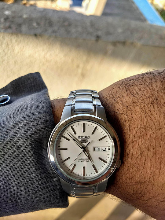 Seiko 5 Sports Ρολόι Αυτόματο με Μεταλλικό Μπρασελέ